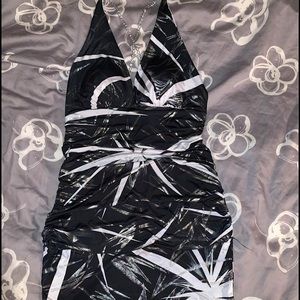 Womens Short Dress, black and white sparkly mini dress